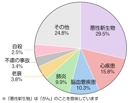 日本人の死因原因の図