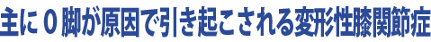 主にO脚が原因で引き起こされる変形性膝関節症